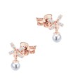 Bow Pearl Silver Stud Earring STS-6916